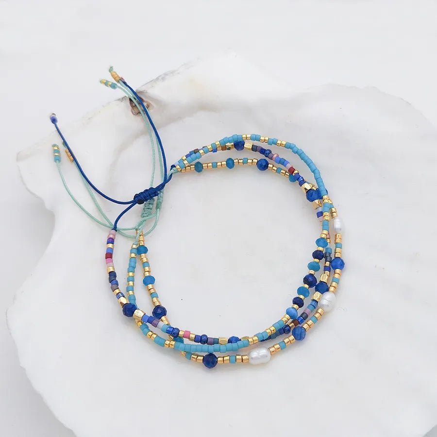 IG Style Geometric natural stone Freshwater Pearl Bracelets In Bulk