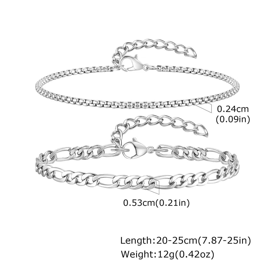 Vintage Style Classic Style Geometric 201 Stainless Steel Men's Bracelets Men Chain Bracelets