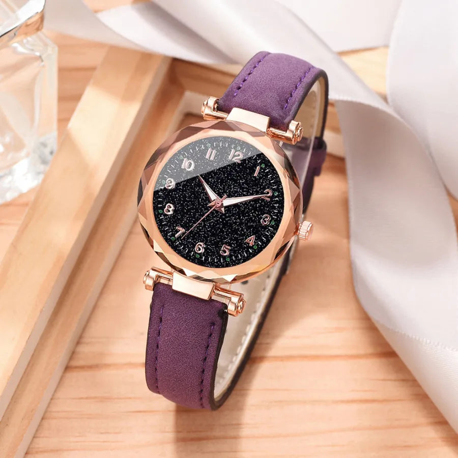 casual round buckle quartz women's watches