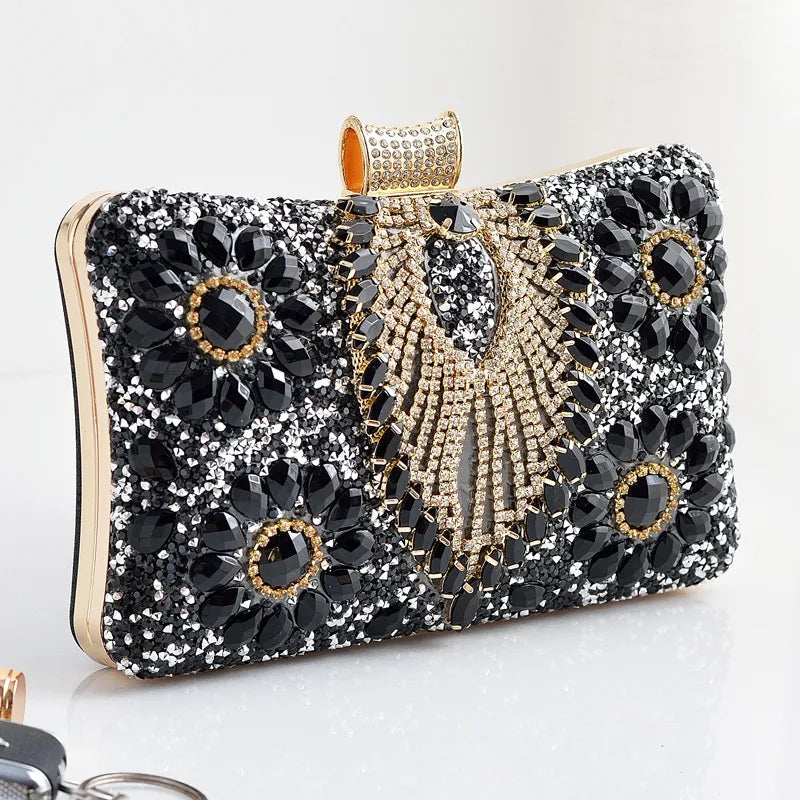 red green royal blue pu leather water droplets square evening bags