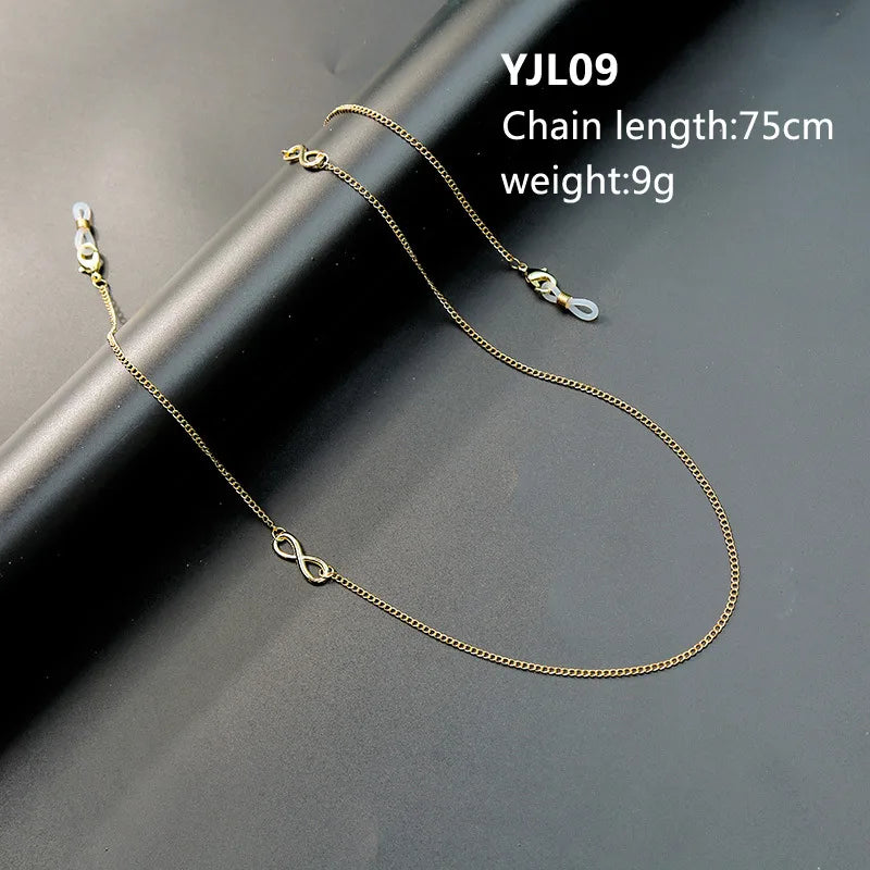 ins Crystal Shell Pearl Glasses Chain Fine Glasses Lanyard Chain Tassel Jewelry Necklace Anti-slip Chain
