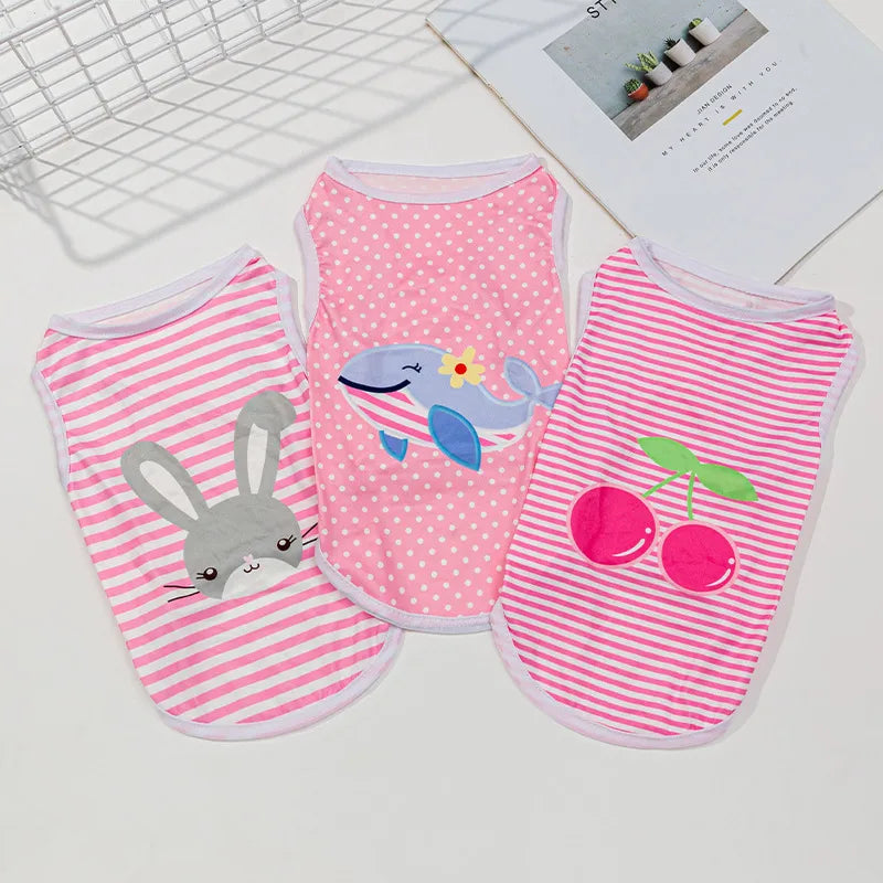 casual polyester rabbit cherry pet clothing