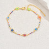 Wholesale Jewelry Hip-Hop Tropical Cool Style Devil's Eye Copper ceramics 18K Gold Plated Anklet