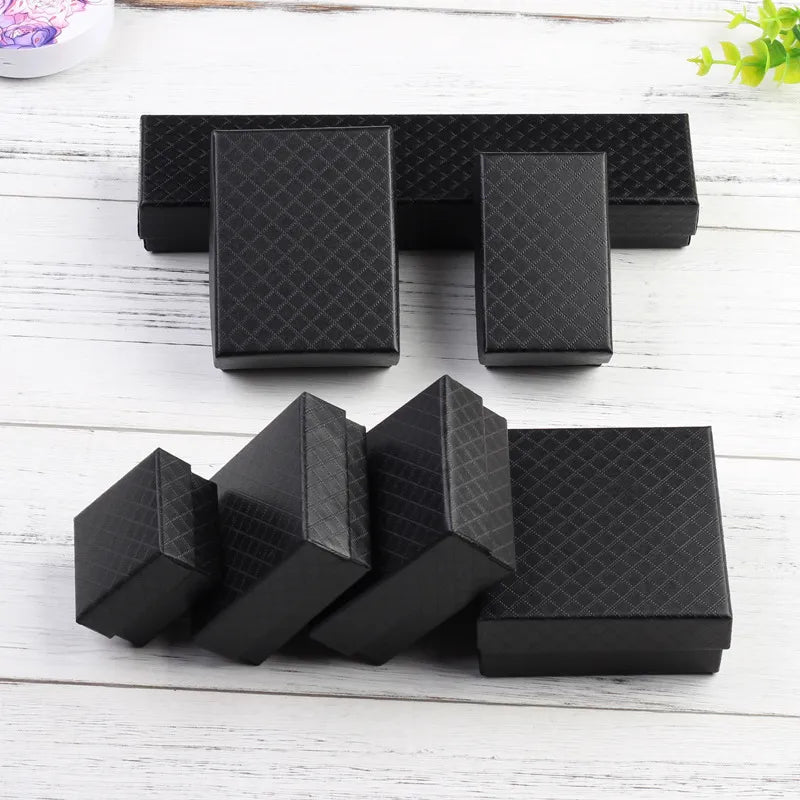 1 piece simple style solid color paper jewelry boxes