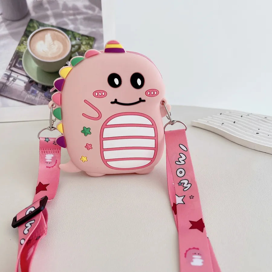 Internet Celebrant Mini New Cute Silicone Dinosaur Small Bag Women's Children's Shoulder Bag Crossbody Bag Mobile Phone Bag Coin Purse