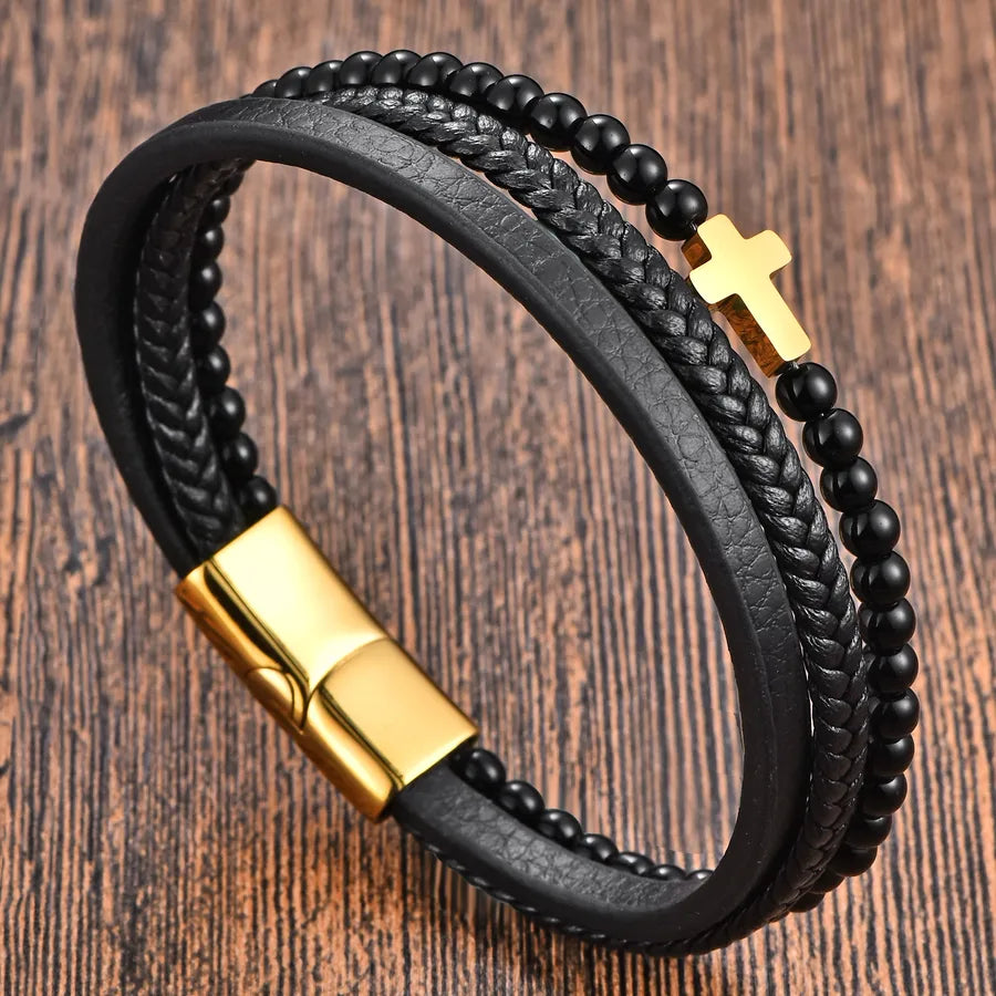 Genuine Leather Bracelet Simple Leather Bracelet Men's Leather Bracelet Original Jewelry Magnet Bracelet 888
