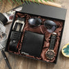 Business Color Block Folding Buckle Quartz Men's Watches Gift Set