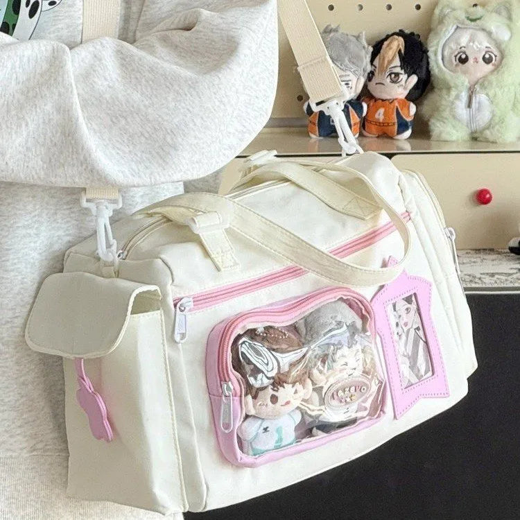 New-Style Fresh and Cute Anime Pain Bag for Girls, Lightweight Portable Shoulder Crossbody Bag, Large Capacity Commuter Travel Bag