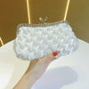 Elegant Silk Ladies Clutch Bag Diamond Embellished Evening Bag Wedding Bride Handbag Square Polyester Fashion Folded Design