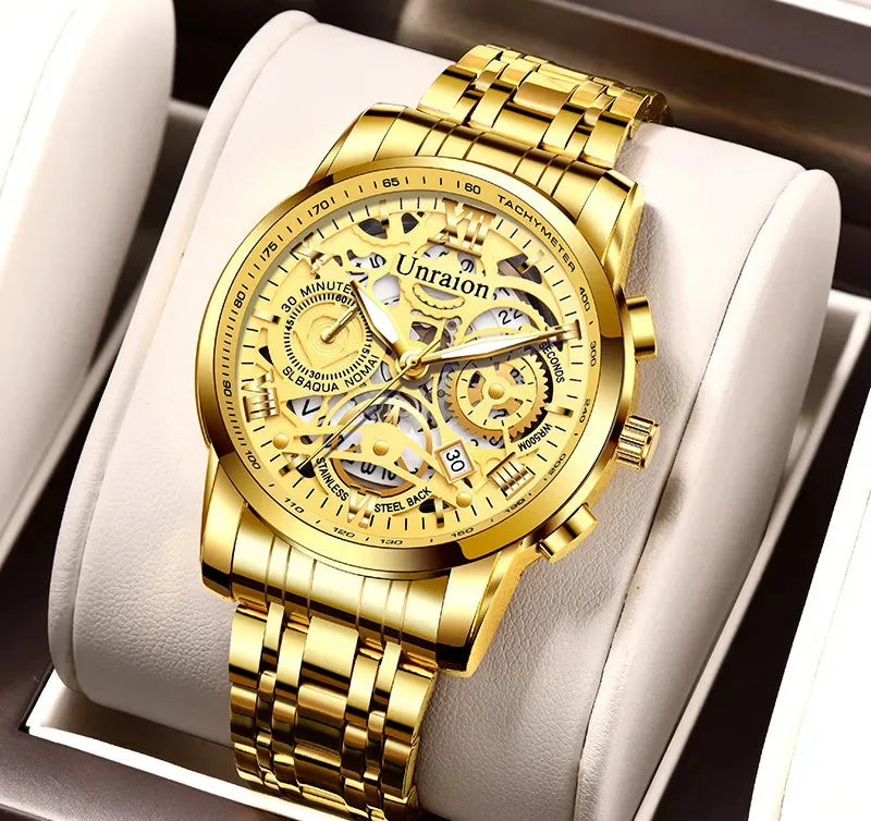 casual business geometric single folding buckle quartz men's watches