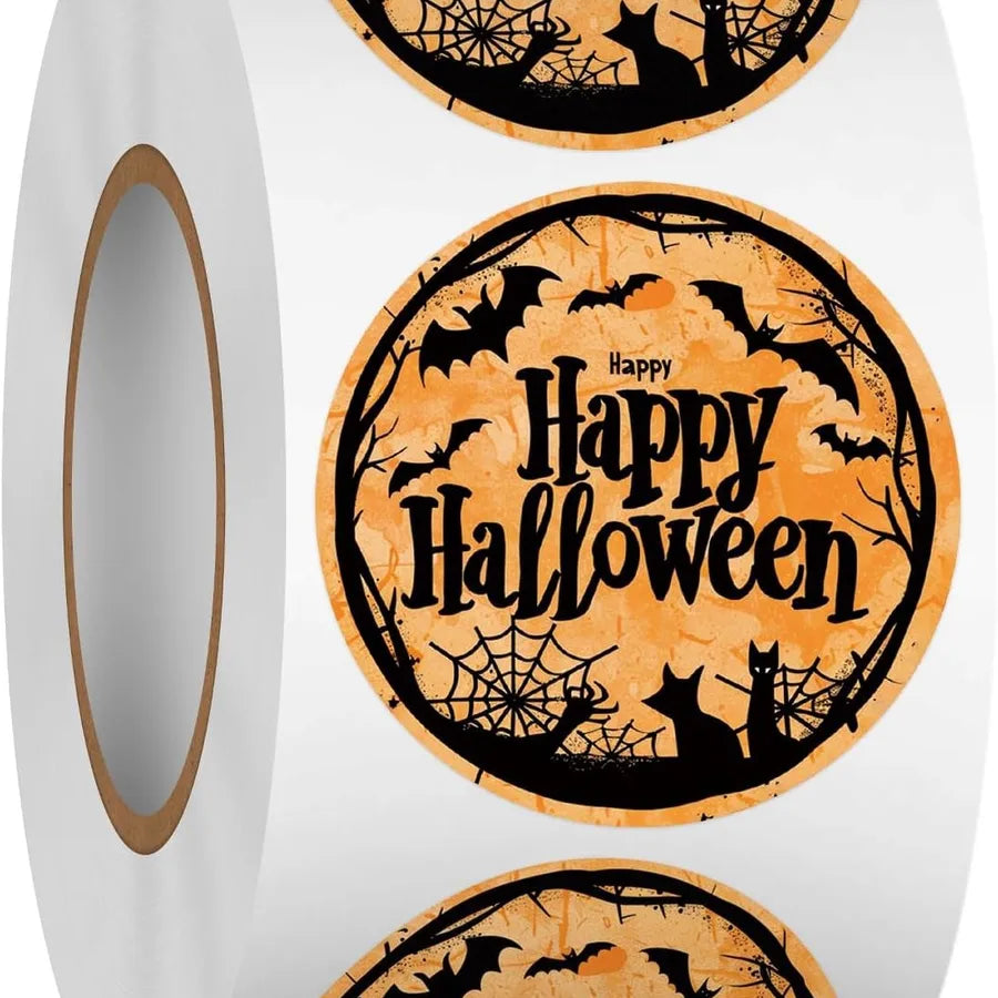500 Pieces Halloween Festival Celebration Skeleton Non-drying Adhesive Stickers Labels Sealing Stickers Cardstock Material