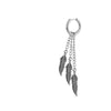 1 piece simple style feather titanium steel tassel chain drop earrings