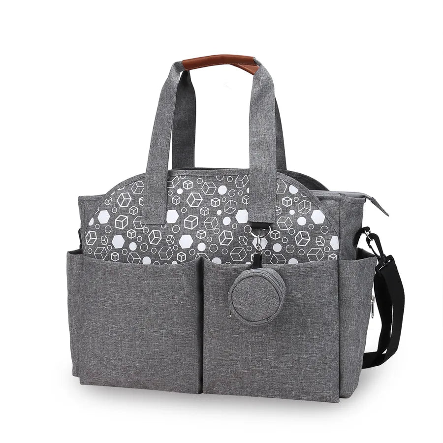 New portable single shoulder mummy bag printed geometric with pacifier package mother and baby travel outdoor mother bag