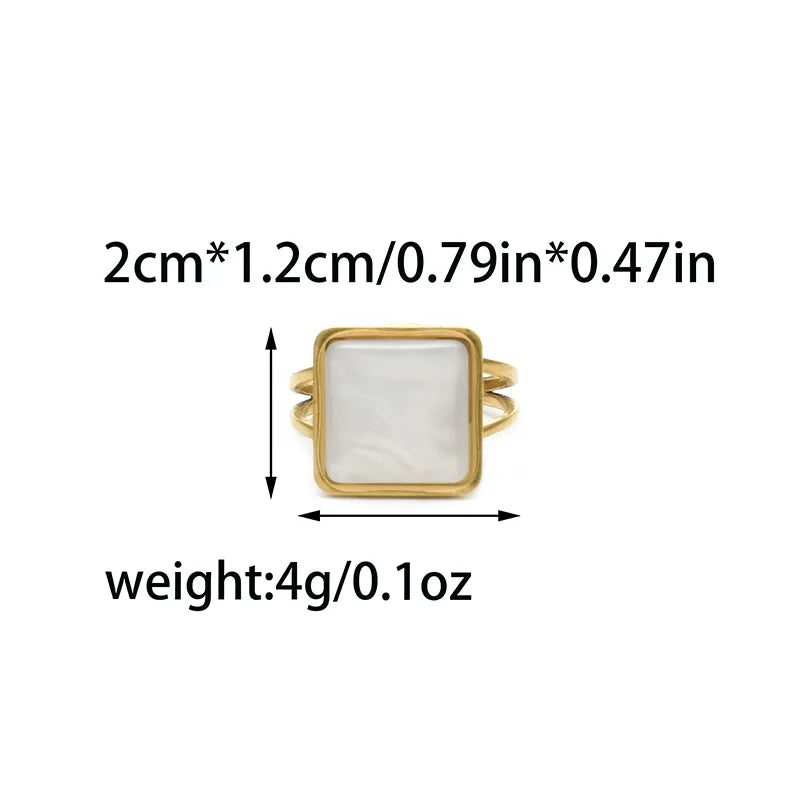 Wholesale Jewelry Vintage Style Simple Style Commute Square Oval Heart Shape 304 Stainless Steel 18K Gold Plated Plating Open Rings