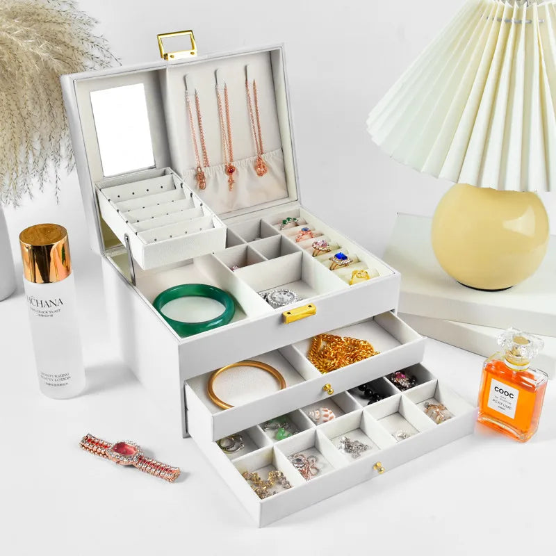 1 Piece PU Simple Style Indoor Daily Solid Color Jewelry Boxes