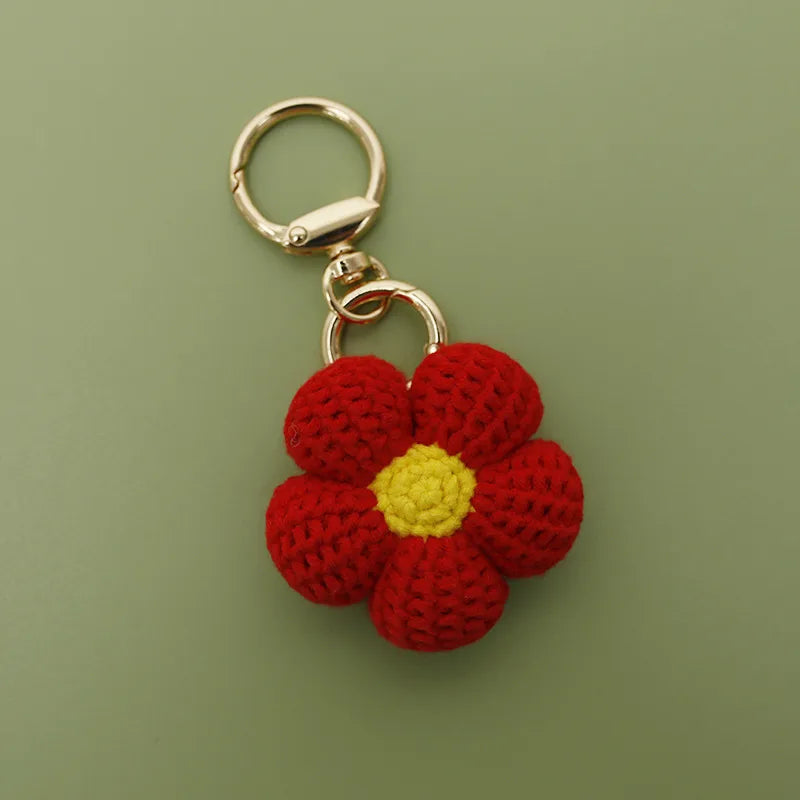 1 Piece Cute Flower Knit Women's Bag Pendant Keychain