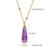 Wholesale Jewelry Vintage Style Simple Style Water Droplets 304 Stainless Steel natural stone Pendant Necklace