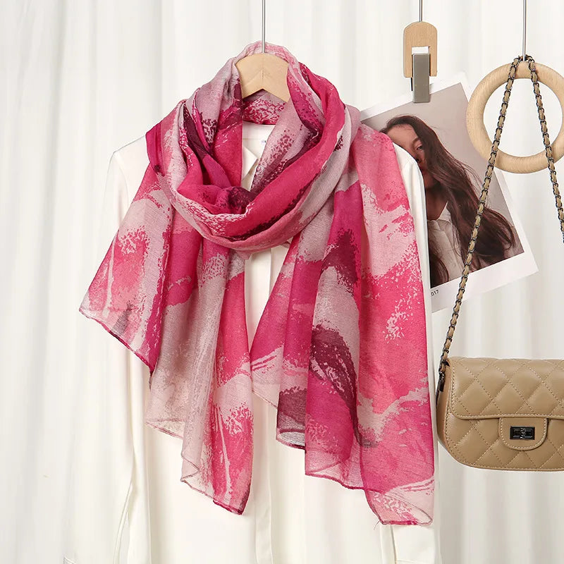 Women's Simple Style Color Block Voile Scarf