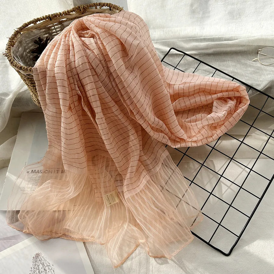 Women's Chinoiserie Ethnic Style Stripe Artificial Cotton  Silk Nylon Silk Scarf