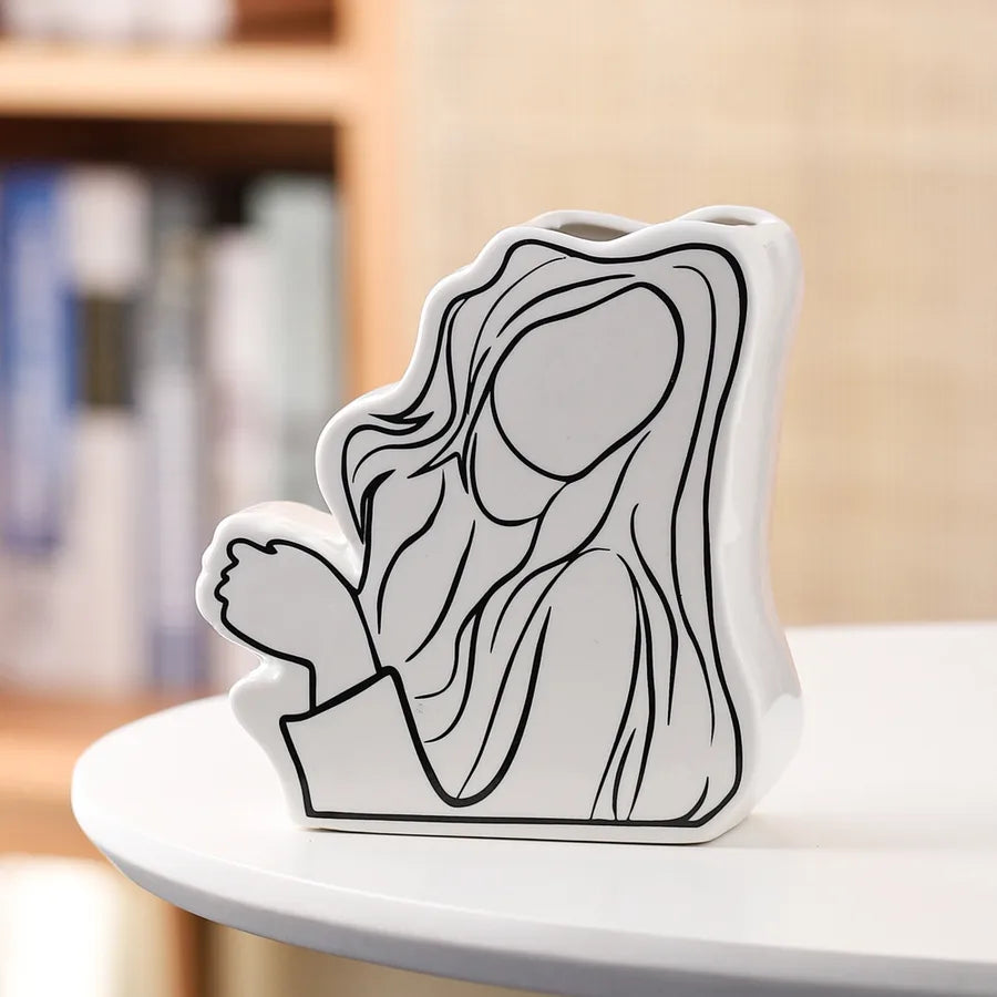 Modern Style Classic Style Human ceramics Vase Artificial Decorations