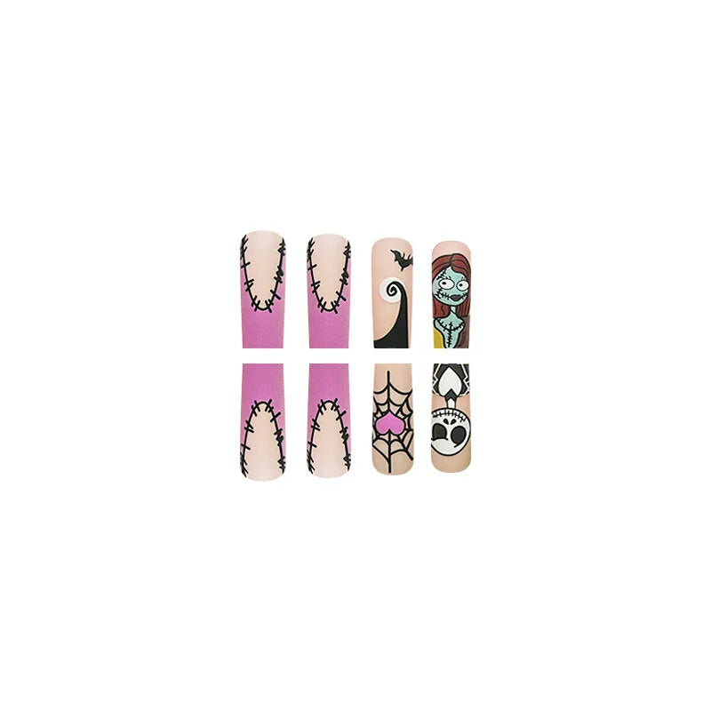 halloween cute retro french style cartoon spider web abs nail patches 1 set