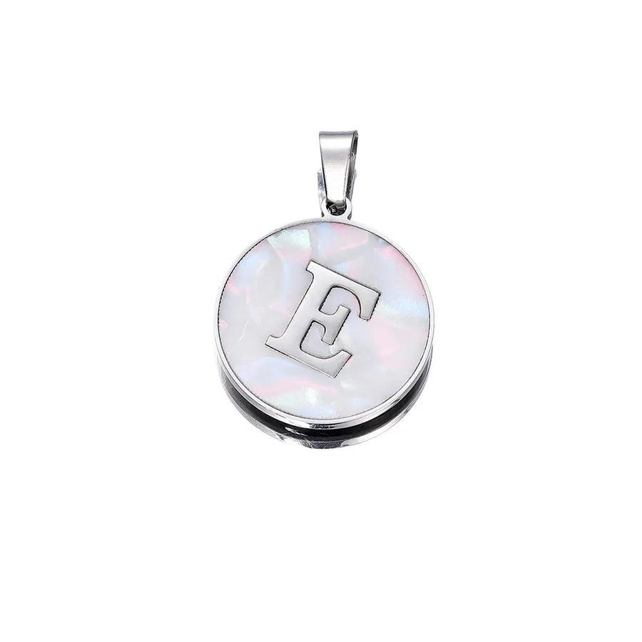 1 Piece 22mm Hole 4~4.9mm 304 Stainless Steel Fritillary Letter Pendant Jewelry Accessories