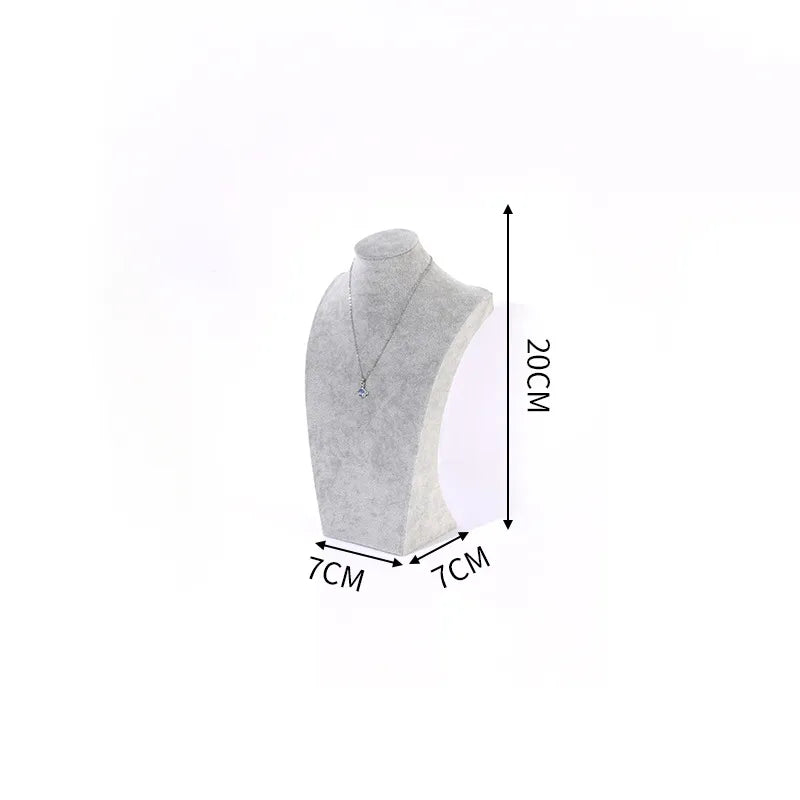 Velvet Necklace Display Stand Counter Top Jewelry Model Holder H-Shape Composite Paperboard And Velvet High-End Feel Stitching