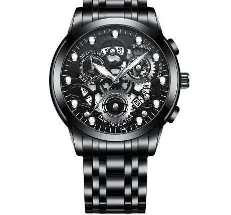 business round double side snaps quartz men's watches