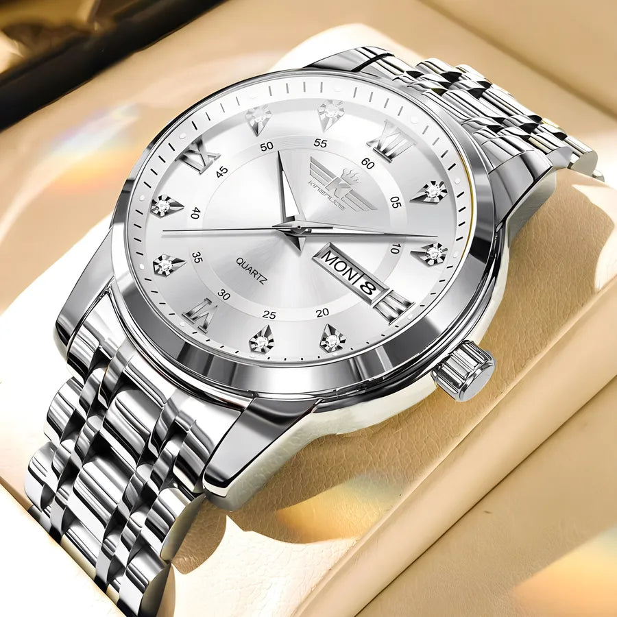 Casual Color Block Single Folding Buckle Quartz Watch Men's Watches