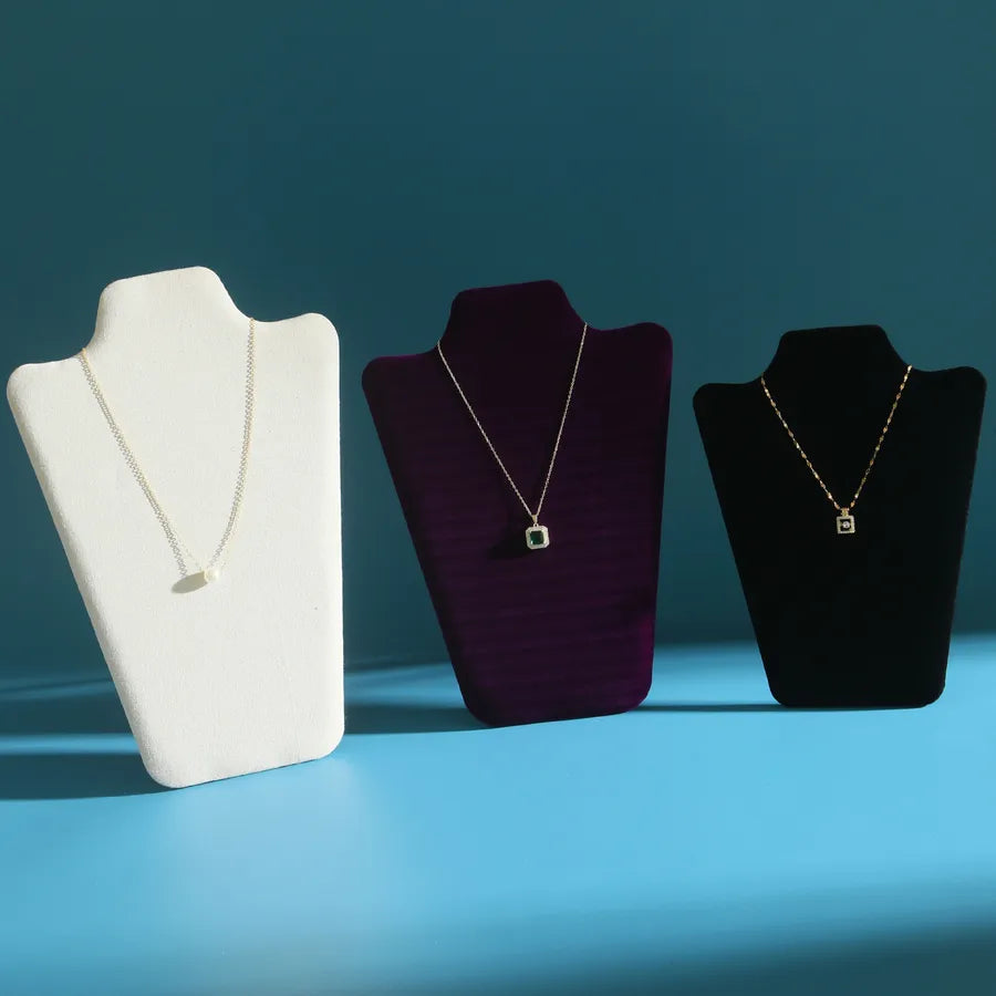 Velvet Jewelry Necklace Model Stand Display Board Prop Portrait Exhibitor Luxury Feel Patchwork Silk Velvet Fiber Board