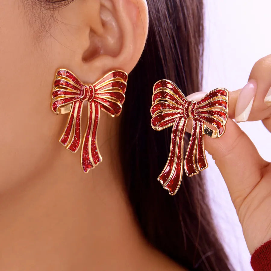 Christmas Red Green Snowman Bell Colorful Tassel Earrings Women Creative Simple Alloy Cartoon Character Ear Jewelry Accessories