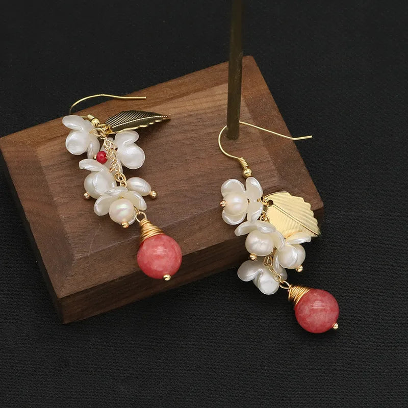 Live broadcast  natural pearl earrings high-grade earrings s925 silver needle women's design natural freshwater real pearl