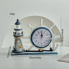 Cute Beach Tower Rudder Wood Ornaments Clock Artificial Decorations