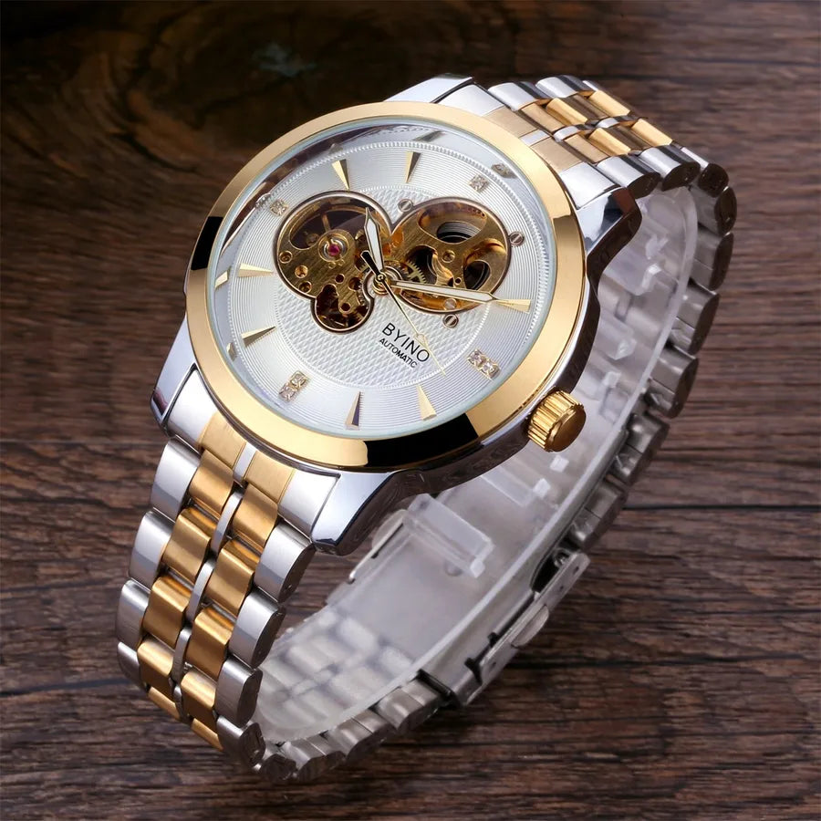 Business Solid Color Single Folding Buckle Mechanical Watch Men's Watches