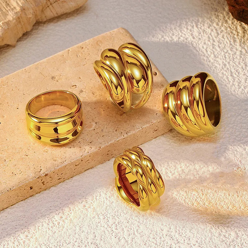 Wholesale Jewelry Casual Elegant Solid Color 304 Stainless Steel Rings