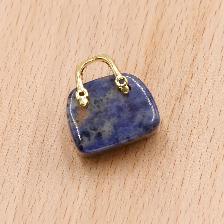 Natural crystal stone mini handbag powder crystal diy pendant ins wind powder crystal decoration creative  wholesale