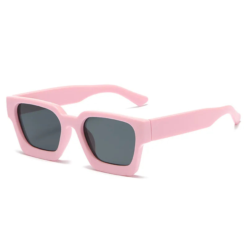 basic simple style solid color pc square full frame men's sunglasses