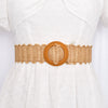 Retro Classic Style Solid Color Plastic Straw Women's Woven Belts