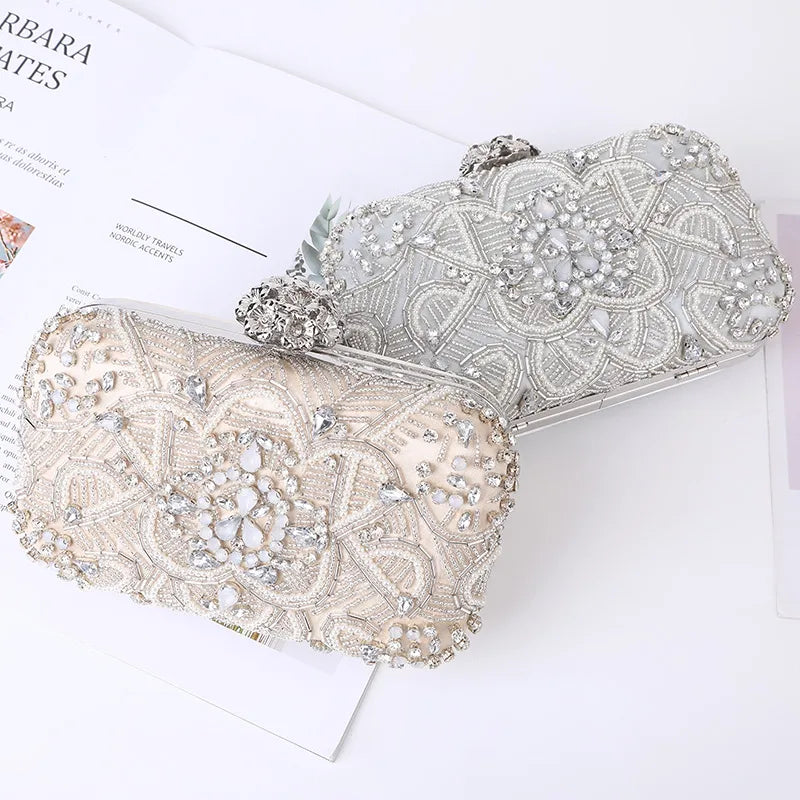 beige grey plastic geometric square evening bags