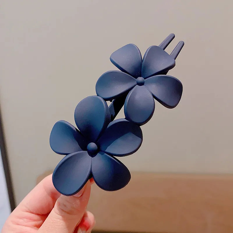 Children's Korean-style new flower clip girls' high-grade back head Headdress Ball head hairpin little girl plate hairpin