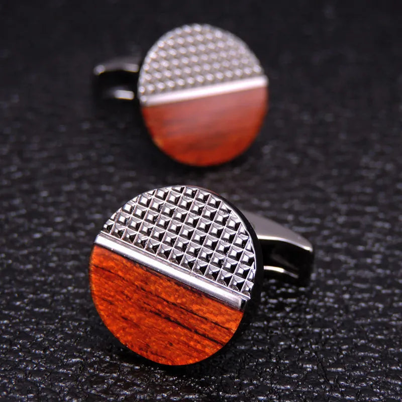 business geometric copper plating men's cufflinks
