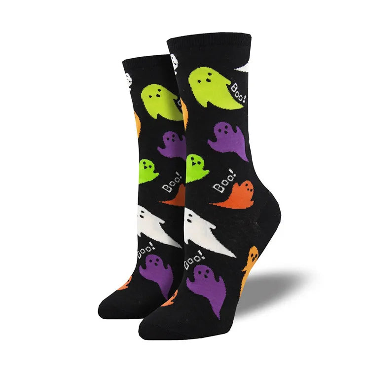 New Halloween Creative Funny Pumpkin Jacquard Tide Socks for Men and Women Couple Socks