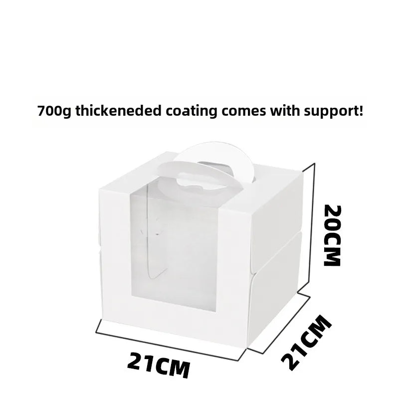 Three three four four six six eight eight inch birthday cake box portable cake box transparent window cake dessert packing box