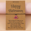Halloween Skeleton Head Pendant Card Witch Hat Braided Rope Bracelet Funny Ethnic Style Alloy Jewelry Unisex Anniversary Business