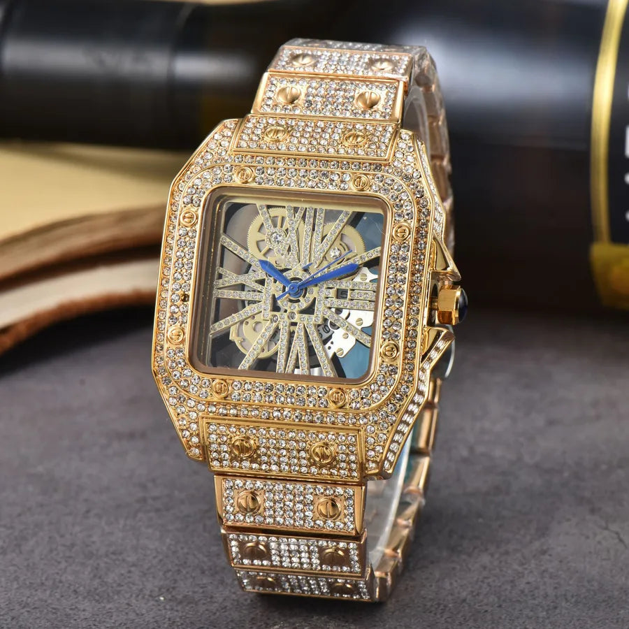 Glam Shiny Solid Color Butterfly Double Snap Quartz Women's Watches