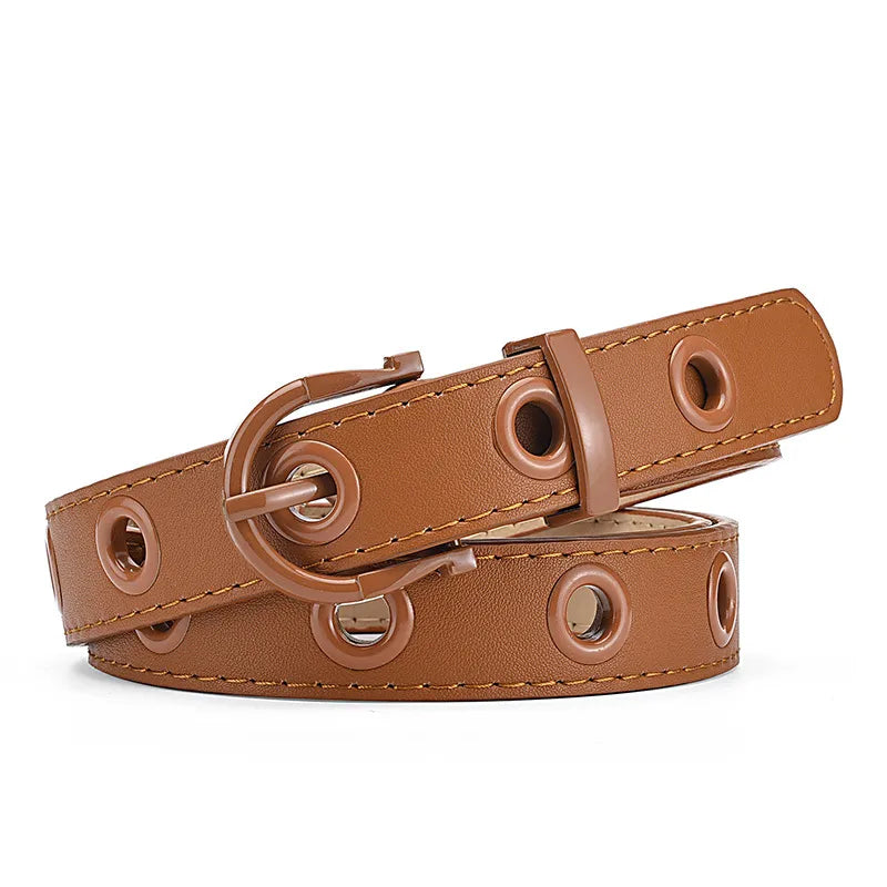 Simple Style Streetwear Solid Color Pu Leather Alloy Women's Leather Belts