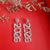 New Year 2026 Number Rhinestone Earrings Women's Christmas Gift Personalized Diamond Drop Earrings Fashion Jewelry Accessories