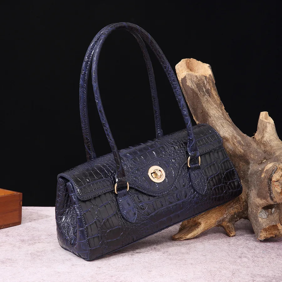 Women's Large Pu Leather Geometric Basic Vintage Style Square Lock clasp Handbag