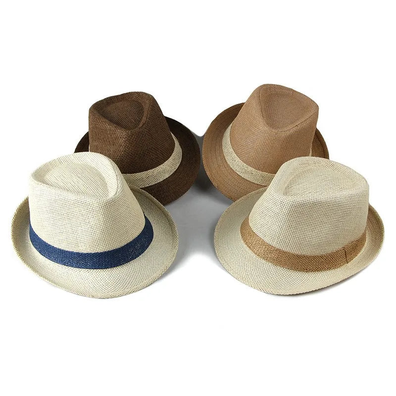 women's simple style classic style color block crimping sun hat