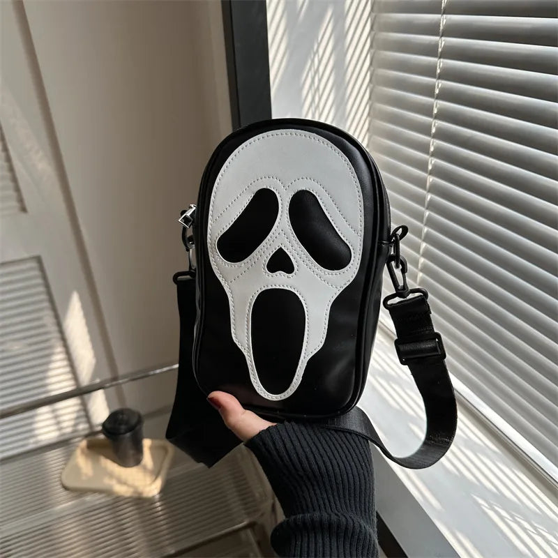 New Halloween Skeleton Bag Eccentric Personality Ghost Shoulder Bag Women Messenger Bag Christmas Phone Small Square Bag